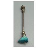 Vintage Sterling Silver and Turquoise Feather Earrings Set Including Liquid Silver Add on Dangle Pieces