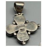 Sterling Silver Pendant and Earrings Set with Mixed Stones Gemstones