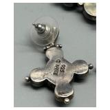 Sterling Silver Pendant and Earrings Set with Mixed Stones Gemstones