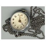 Vintage Imperial Bubble Skeleton Watch with Sterling Silver Chain