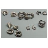 Collection of 7 Pairs of Vintage Sterling Silver Earrings