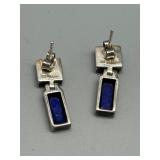 Artisan Sterling Silver Ring and Earrings Set with Lapis Lazuli