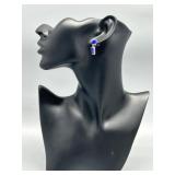 Artisan Sterling Silver Ring and Earrings Set with Lapis Lazuli