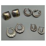 Collection of 4 Pair of Sterling Silver Earrings from Mexico