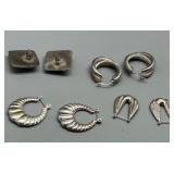 Collection of 4 Pair of Sterling Silver Earrings from Mexico