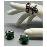 Vintage MCM Sterling Silver Artisan Biomorphic Bubble Brutalist Style JewelryÂ 