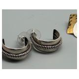 Set of 3 Pairs of Sterling Silver and Gold-Plate Earrings