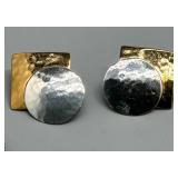 Set of 3 Pairs of Sterling Silver and Gold-Plate Earrings