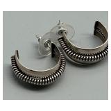 Set of 3 Pairs of Sterling Silver and Gold-Plate Earrings