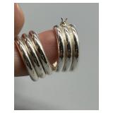 Set of 3 Pairs of Sterling Silver and Gold-Plate Earrings