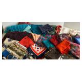 Colorful Assortment of Patterned Scarves and Shawls