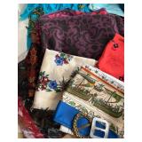 Colorful Assortment of Patterned Scarves and Shawls
