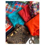 Colorful Assortment of Patterned Scarves and Shawls