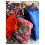 Colorful Assortment of Patterned Scarves and Shawls