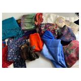 Colorful Assortment of Patterned Scarves and Shawls