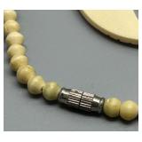 Vintage Carved Bovine Leaf Bead Necklace