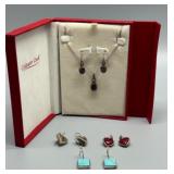 Collection of 4 Pair of Sterling Silver Earrings and Pendant Set by Coldwater Creek & More