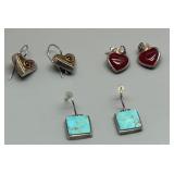 Collection of 4 Pair of Sterling Silver Earrings and Pendant Set by Coldwater Creek & More