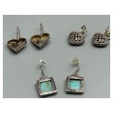 Collection of 4 Pair of Sterling Silver Earrings and Pendant Set by Coldwater Creek & More