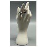 Pair of Vintage Sterling Silver and Gold Twist Design Rings