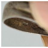 Pair of Vintage Sterling Silver and Gold Twist Design Rings