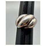 Pair of Vintage Sterling Silver and Gold Twist Design Rings