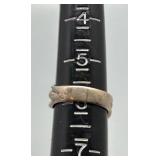 Pair of Vintage Sterling Silver and Gold Twist Design Rings