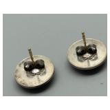 Artisan Biomorphic Brutalist Sterling Silver and Carnelian Jewelry Set with Earrings, Ring, and Stud Earrings