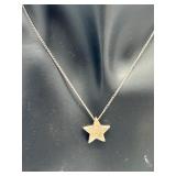 Sterling Silver Jewelry Set with Star Pendant Necklace and Earrings