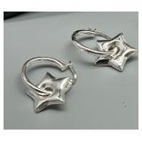 Sterling Silver Jewelry Set with Star Pendant Necklace and Earrings