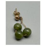 Pair of Vintage Green Jade Dangle Earrings 1g