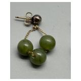 Pair of Vintage Green Jade Dangle Earrings 1g