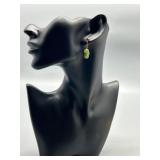 Pair of Vintage Green Jade Dangle Earrings 1g