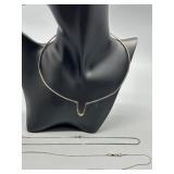 Collection of 6 Sterling Silver Chains and Bracelets with Elegant Designs