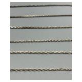 Collection of 6 Sterling Silver Chains and Bracelets with Elegant Designs
