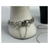 Collection of 6 Sterling Silver Chains and Bracelets with Elegant Designs