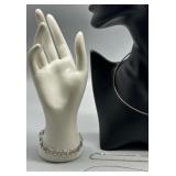 Collection of 6 Sterling Silver Chains and Bracelets with Elegant Designs