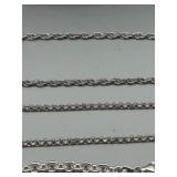 Sterling Silver Chain Necklace and Bracelet Set