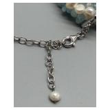 Ross-Simons Multi-Strand Pearl and Aquamarine Necklace with 925 Silver Clasp