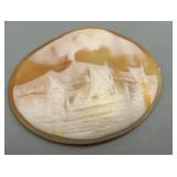 Set of 3 Hand-Carved Shell Cameos with Scenic Designs