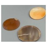 Set of 3 Vintage Hand-Carved Cameo Shell Discs