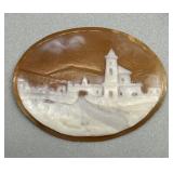 Set of 3 Carved Shell Cameos with Landscape Designs