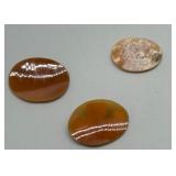Set of 3 Vintage Cameo Brooches with Scenic Carvings