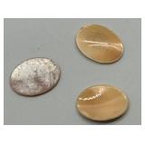 Set of 3 Vintage Hand Carved Shell Cameos with Sailing Ship Design