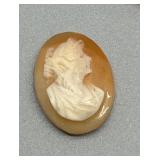 Set of 3 Vintage Carved Cameo Shell Brooches in Assorted Sizes