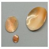 Set of 3 Vintage Carved Cameo Shell Carvings