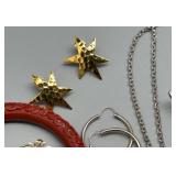 Assorted Vintage Jewelry Collection Including Gruen Watch and Sterling Charm