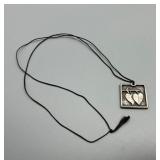 Vilmain Square Heart Pendant Necklace Made out of Pewter