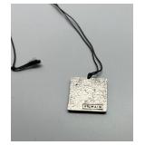 Vilmain Square Heart Pendant Necklace Made out of Pewter