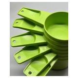 Tupperware Measuring Set with Mixing Pitcher and Green Cups